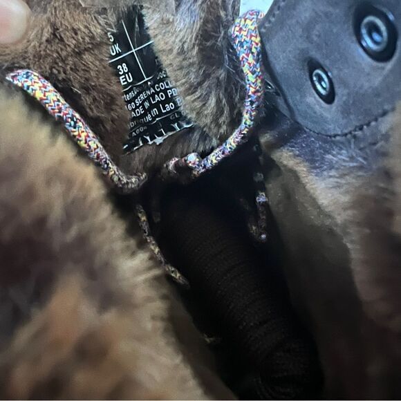 Dr Martens 1460 Serena Faux Fur Trim Boot in Khaki Gray US 7 EU 38 NEW - Picture 8 of 11